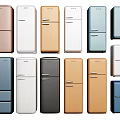 Modern Refrigerators With Multiple Colors Various Designs And Different Sizes For Home Kitchen 3d model