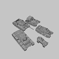 Military Green Tank 3D Models Collection With Different Types And Numbers 3d model