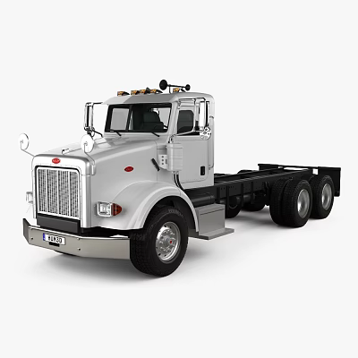 Silver Utility Truck With Single Cab Chassis Front Grille And Multiple Wheels 3d model Silver Utility Truck With Single Cab Chassis Front Grille And Multiple Wheels 3d model