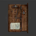 Vintage Wooden Communication Device with Internal Parts Showing Evolution of Modern Mobile Digital Technology