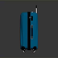 Stylish Blue Suitcase With Telescopic Handle Rolling Wheels And Hard Shell Textured Surface 3d model