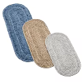 Oval Braided Rugs In Blue Beige Gray Colors