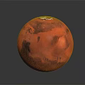 Red Mars Planet With White Polar Caps And Detailed Surface Features 3d model