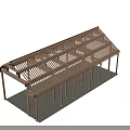Wooden Capital Design For Pergola With Lattice Roof And Support Columns