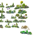 Diverse Plant Combinations For Garden Landscape With Shrubs Flowers And Ornamental Grasses