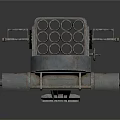 Vintage Multiple Barrel Wheeled Weapon With Metal Carriage And Old Fashioned Design