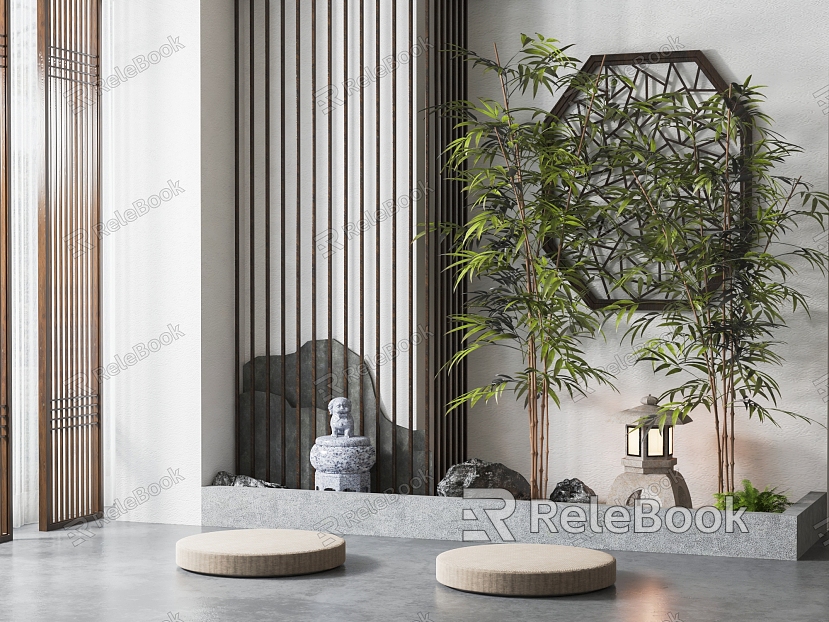 Modern new Chinese style landscape sketch background wall landscape sketch background wall model