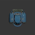 Blue Robot Character For Game And Movie With Mechanical Design And Robotic Limbs