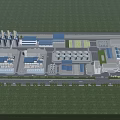 Industrial Factory with Multiple Buildings Storage Tanks and Modern Facilities in Green Surroundings