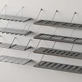 Different Styles of Awnings with Metal or Wooden Structures Mounted on Wall