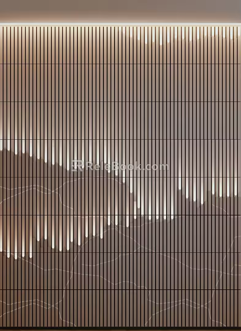 New Chinese background wall partition background wall 3d model