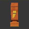Orange Wooden Cartoon Style Table Clock With Smiling Face And Decorative Base For Home