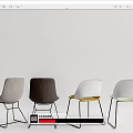 Modern Colorful Dining Chairs With Grey White Yellow Green Seats And Black Metal Legs