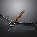Classic Crossbow Weapon With Wooden Stock Metal Frame And Bowstring