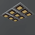Modern Ceiling Design With Three Rectangular Wooden Panels And Silver Frames