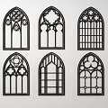 European-style cut-out window 3d model