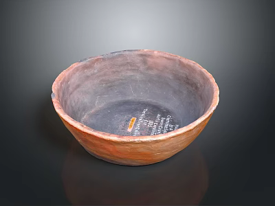 Hand Carved Terracotta Pottery Bowl With Sculpted Interior Design And Artisan Craftsmanship 3d model
