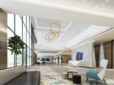 Modern Hall Office Hall 3d model