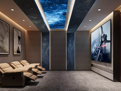 modern video room 3d model