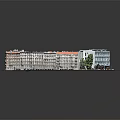 Architectural Model of Urban Building Complex With Colorful Roofs Green Trees and Vehicles