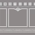 European-style line wall plaster line 3d model