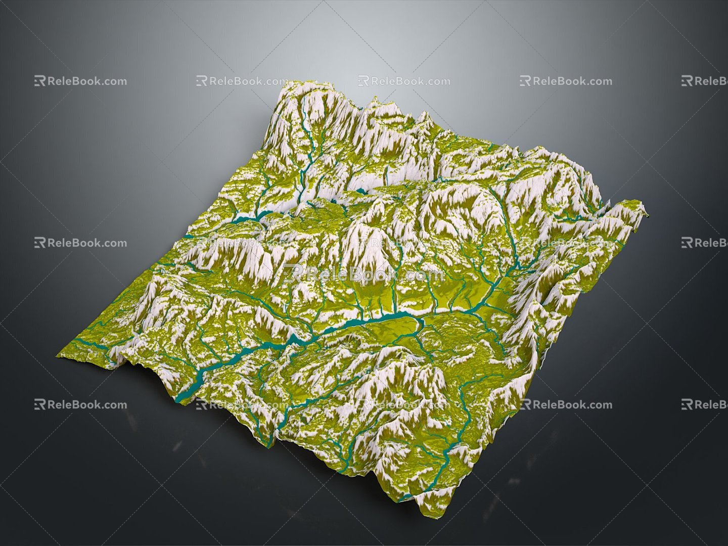 Geography, topography, mountain shape, ridge, ridge, valley, mountain range, canyon, geomorphology, mountain peak, mountain body 3d model