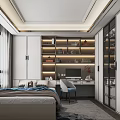 Modern Tatami Bedroom Interior With Storage Bed Desk And Window Lighting