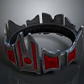 Fashionable Decorative Metal Bracelet With Red Geometric Accents And Intricate Modern Design