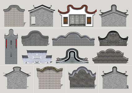 New Chinese style landscape wall wok ear wall 3d model