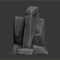 Wooden And Stone Decorative Sculpture With Irregular Textured Surface