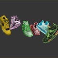 Modern sneaker shoes basketball shoes football shoes 3d model