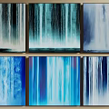 Artistic Lightbox With Blue Waterfall Patterns Various Tones And Decorative Designs