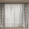 Elegant Patterned Curtains With Sheer White Panels For Window Decor Design