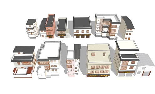 modern residential buildings 3d model