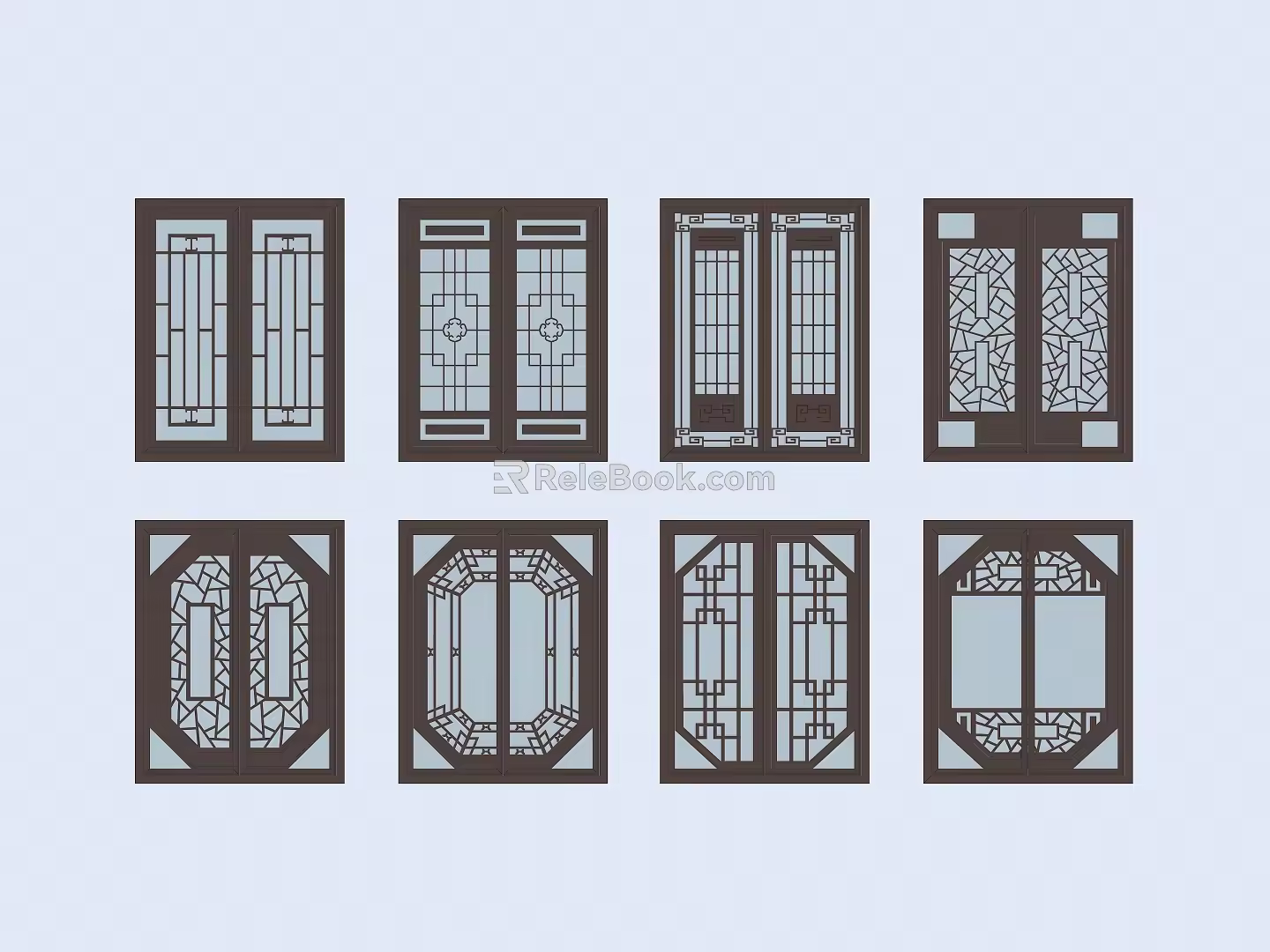 Chinese-style windows, ancient windows 3d model