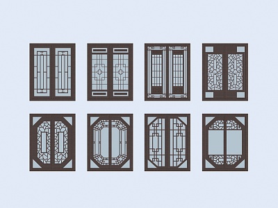 Chinese-style windows, ancient windows 3d model