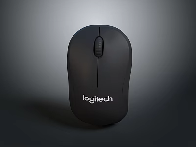 Sleek Black Logitech Computer Mouse Essential For Daily Office And Home Use Supplies 3d model