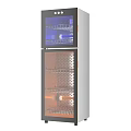 Double Door Glass Front Kitchen Appliance With Metal Shelves For Food Storage