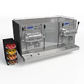 Commercial Stainless Steel Refrigerator Freezer With Double Cool Dispensers And Storage Rack