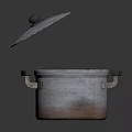 Metal Cooking Pot With Lid And Two Handles For Home Kitchen Use