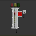Industrial Signal Light Control Panel With Red Yellow Green Lamps Buttons And Indicators