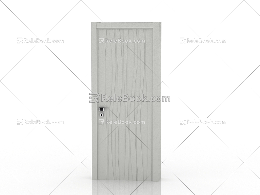 Modern solid wood door interior door door 3d model