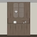 Modern Wooden Shoe Cabinet With Glass Doors Open Shelf And Light Wood Storage Design
