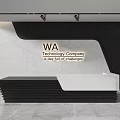 Modern Office Lobby Background Wall With White Marble Texture And Black Decorative Elements