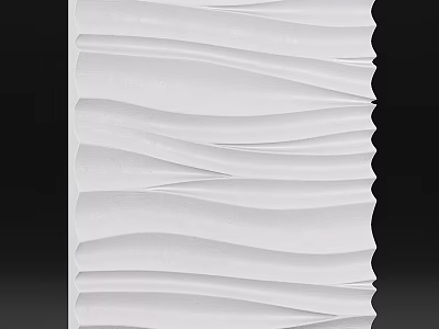 White Wavy Textured Decorative Panel for Modern Home Living Spaces 3d model