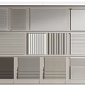 Various Window Blinds Styles With Different Colors And Textures For Interior Design 3d model