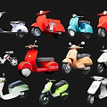 Assorted Colorful Vintage And Modern Scooter Models With Diverse Design Styles