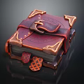 Decorative Vintage Book With Leather Cover Metal Corner Accents Buckle Strap And Checkerboard Accessory