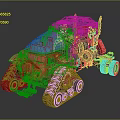 Red Tracked Utility Vehicle With Heavy Duty Rugged Design For Off Road Tasks