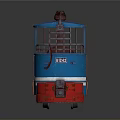 Vintage Blue and Red Train Model with Cabin Structure and Number 188 Design